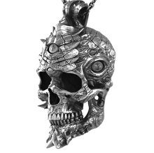Cursed Skull Of The Dragon Wizard Pendant | Silver