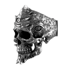 Cursed Skull Of The Dragon Wizard Ring | Silver