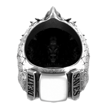 Cursed Skull Of The Dragon Wizard Ring | Silver