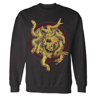 Embroidered Medusa Crewneck Sweatshirt (Black/Gold)