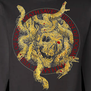 Embroidered Medusa Crewneck Sweatshirt (Black/Gold)