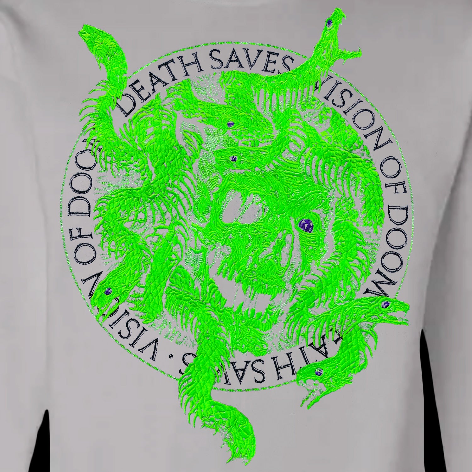 Embroidered Medusa Crewneck Sweatshirt (Grey/Green)