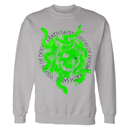 Embroidered Medusa Crewneck Sweatshirt (Grey/Green)